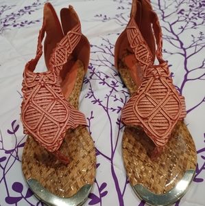 New in box gorgeous 2 Lips Too orange sandals